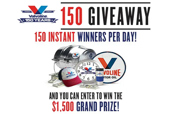 Valvoline 150 Giveaway