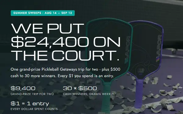 11SIX24 Pickleball Summer Sweeps – Win a $9,400 International Pickleball Trip for 2