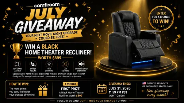 Win comfiroom Black Home Theater Seating July 2026 Giveaway