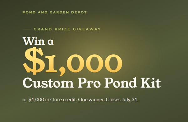 Win The Pond and Garden Depot Pond Kit Giveaway
