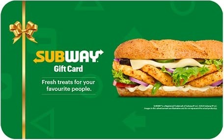 Win $15 Subway Gift Card Giveaway