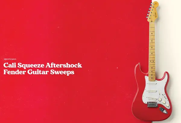Win A Cali Squeeze Aftershock Fender Guitar Sweepstakes