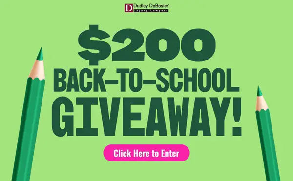 Win Dudley DeBosier Injury Lawyers Back-to-School Gift Card Giveaway