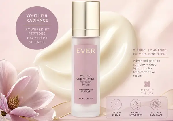 Win The EVER Youthful Quattro Peptide Face & Eye Serum with LSR10 Giveaway