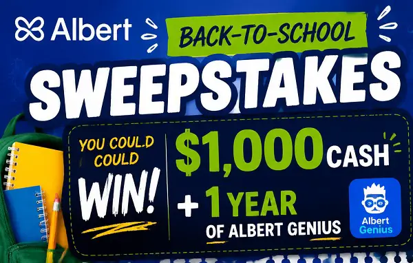 Albert Back-to-School Sweepstakes – Win $1,000 Cash + 1 Year of Albert Genius! (10 Winners)