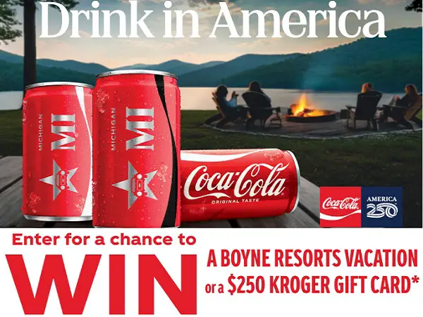 Great Lakes Coca Cola America250 Boyne Resorts Sweepstakes 2026