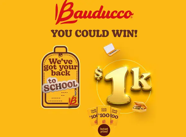 Bauducco Back to School Sweepstakes 2026: Win $1,000 or $100 Prepaid Cards [129 Winners]