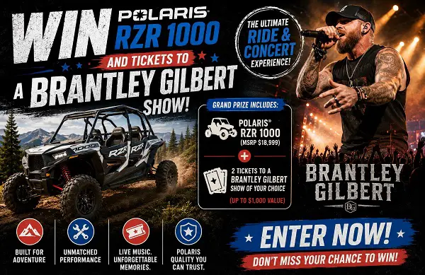 Ultimate Brantley Gilbert Giveaway: Win a Polaris RZR & VIP Concert Experience