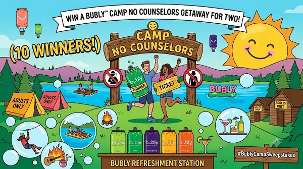 Bubly Camp No Counselors Sweepstakes: Win a $2,508 Pennsylvania Camp Getaway! (10 Winners)
