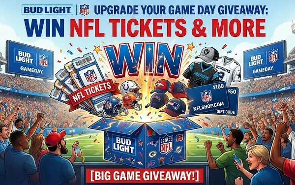 Bud Light NFL Upgrade Your Game Day Giveaway: Win NFL Tickets & More [11,200 Winners]