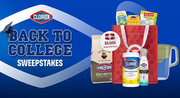 Clorox Back to College Sweepstakes: Win a $5,100 College Prize Pack! (10 Winners)