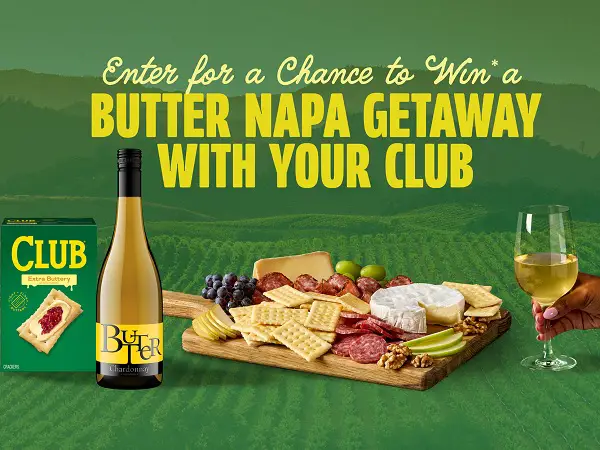Club Crackers x Butter Wines Sweepstakes – Win a Napa Valley Trip for 4