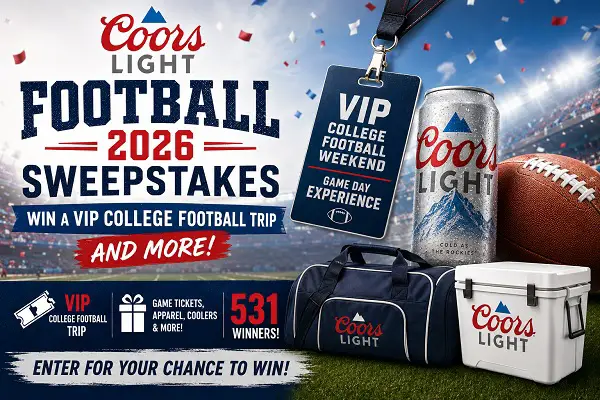 Coors Light Football 2026 Sweepstakes: Win a VIP College Football Trip and More! [531 Winners]
