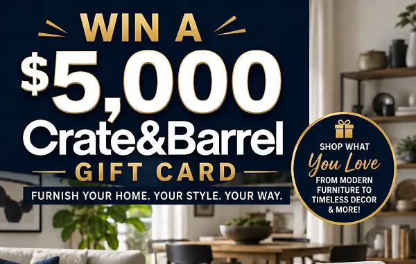 Crate & Barrel Design Desk Makeover Sweepstakes: Win a $5,000 Gift Card