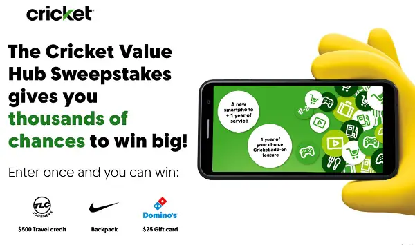 Cricket Wireless Value Hub Sweepstakes – Win Gift Cards, Travel Credits & More! (5000+ Winners)