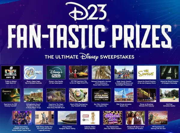 D23 Ultimate Disney Sweepstakes – Win 24 Magical Disney Prizes!
