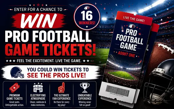 Fireball Gameday Football Sweepstakes – Win Pro Football Game Tickets [16 Winners]