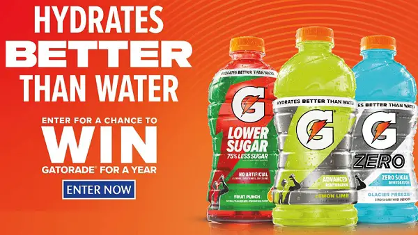 Free Gatorade for a Year Sweepstakes 2026 – Win $1,000 Gift Cards