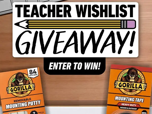 Gorilla Teacher Wishlist Giveaway: Win $200 Visa Gift Cards! (25 Winners)