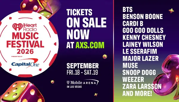 2026 iHeartRadio Music Festival Flyaway Sweepstakes – Win a Las Vegas Festival Trip + $1,000 [60 Winners]