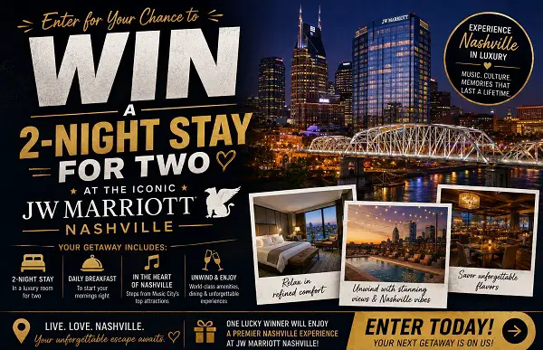 Win a Luxury Nashville Getaway for Two at JW Marriott!