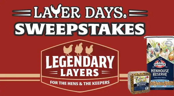 Layer Days Sweepstakes – Win a $4,699 Chicken Coop & Year of Kalmbach Poultry Feed