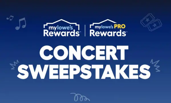Lowe’s Year of Concert Tickets Sweepstakes: Win Ticketmaster eGift Cards [976 Winners]