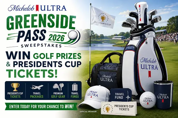Win Michelob ULTRA Greenside Pass Golf Prizes & Presidents Cup Tickets!