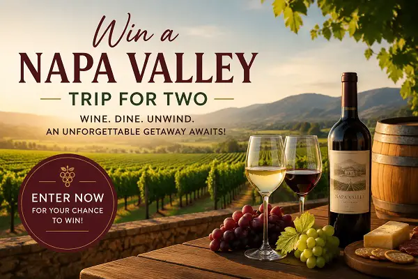 Capital Grille Generous Pour Sweepstakes: Win a Napa Valley Trip for Two