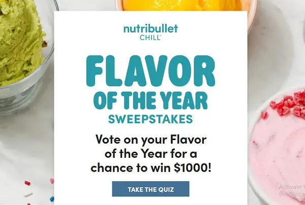 Nutribullet Flavor of the Year Sweepstakes: Win a $1000 Visa Gift Card!