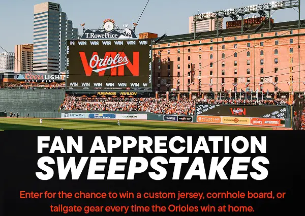 Orioles x T. Rowe Price Fan Appreciation Sweepstakes: Win YETI and Orioles Prizes [140 Winners]