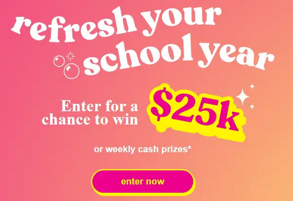Poppi Back to School Sweepstakes – Win $25,000 Cash or $1,000 Prizes [26 Winners]