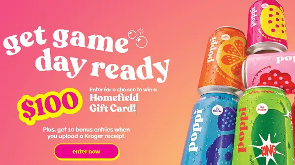 Poppi Kroger Back to School Sweepstakes – Win $100 Homefield Apparel Gift Cards [500 Winners]