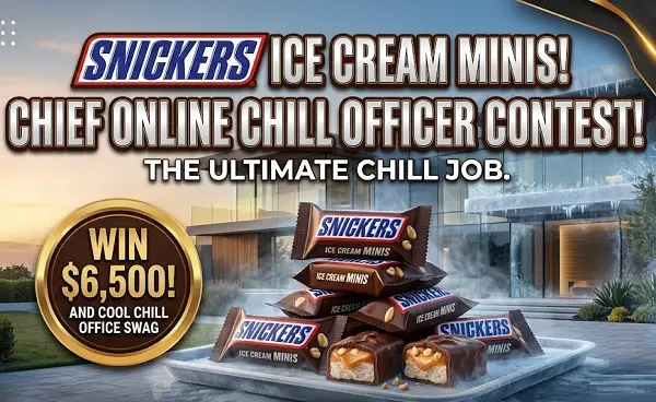 SNICKERS Ice Cream Minis Chief Online Chill Officer Contest: Win $6,500