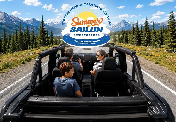 Summer of Sailun Sweepstakes – Win a $2,500 Custom Getaway, Tires & Travel Gear