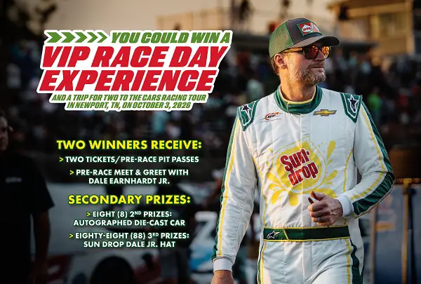 2026 Sun Drop Dale Earnhardt Jr. Summer Sweepstakes – Win a VIP Race Experience!