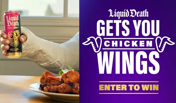 Liquid Death Gets You Chicken Wings Sweepstakes – Win $20 DoorDash Gift Codes (1,500 Winners)