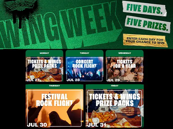 Wingstop Wings & Tickets Sweepstakes: Win VIP Festival Trips and Gift Cards [14 Winners]