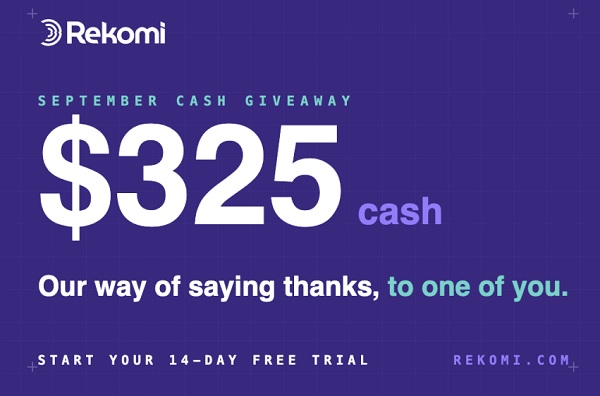 $325 September Cash Giveaway