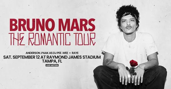 Win Bruno Mars: The Romantic Tour at Raymond James Stadium Sweepstakes