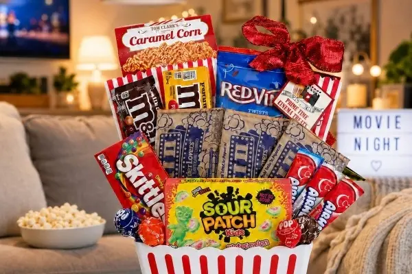 Win Skittles Movie Night Binge Watch Couch Potato Gift Basket Giveaway