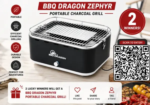 Win BBQ Dragon Zephyr Portable Grill Giveaway