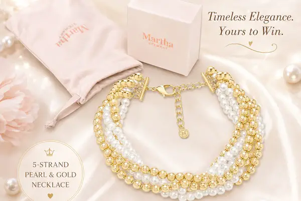 Win A Martha Stewart Pearl & Gold Statement Necklace Giveaway