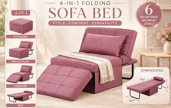 Win A Pink 4-in-1 Convertible Sofa Bed Sweepstakes