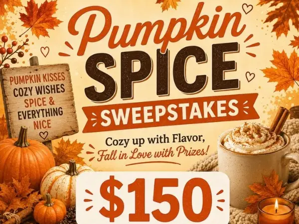 Win A $150 Gift Card Pumpkin Spice Sweepstakes