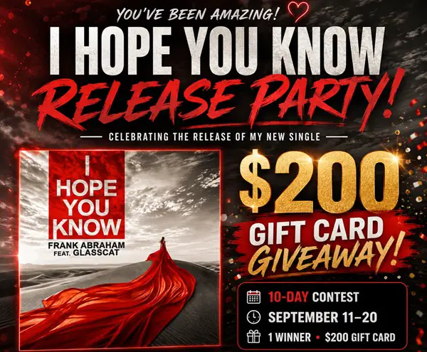 Win Frank Abraham Music I Hope You Know Release Party Sweepstakes