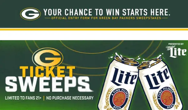 Win The 2026 Packers Ticket Sweepstakes