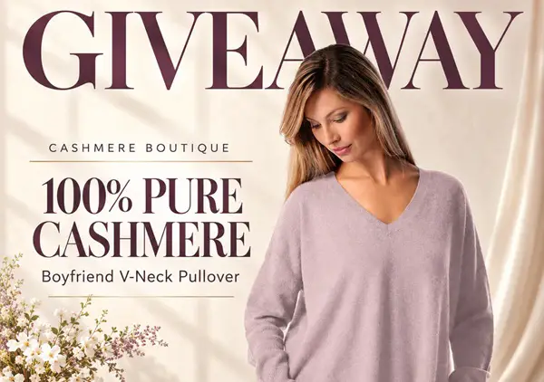 Win The Pure Cashmere Women’s Luxurious Pullover Giveaway