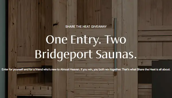 Win Almost Heaven Saunas Share the Heat Giveaway