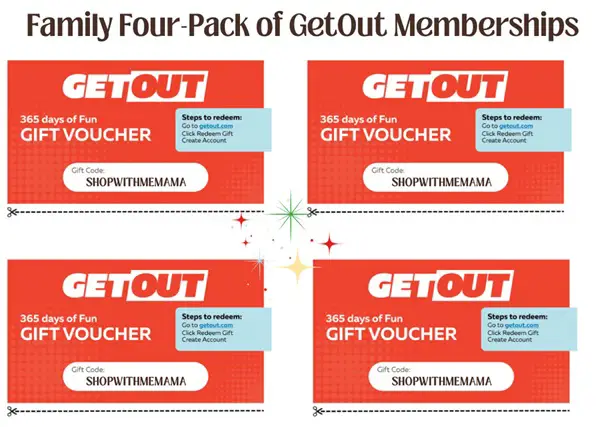 Win Family Four-Pack Of GetOut Memberships Giveaway